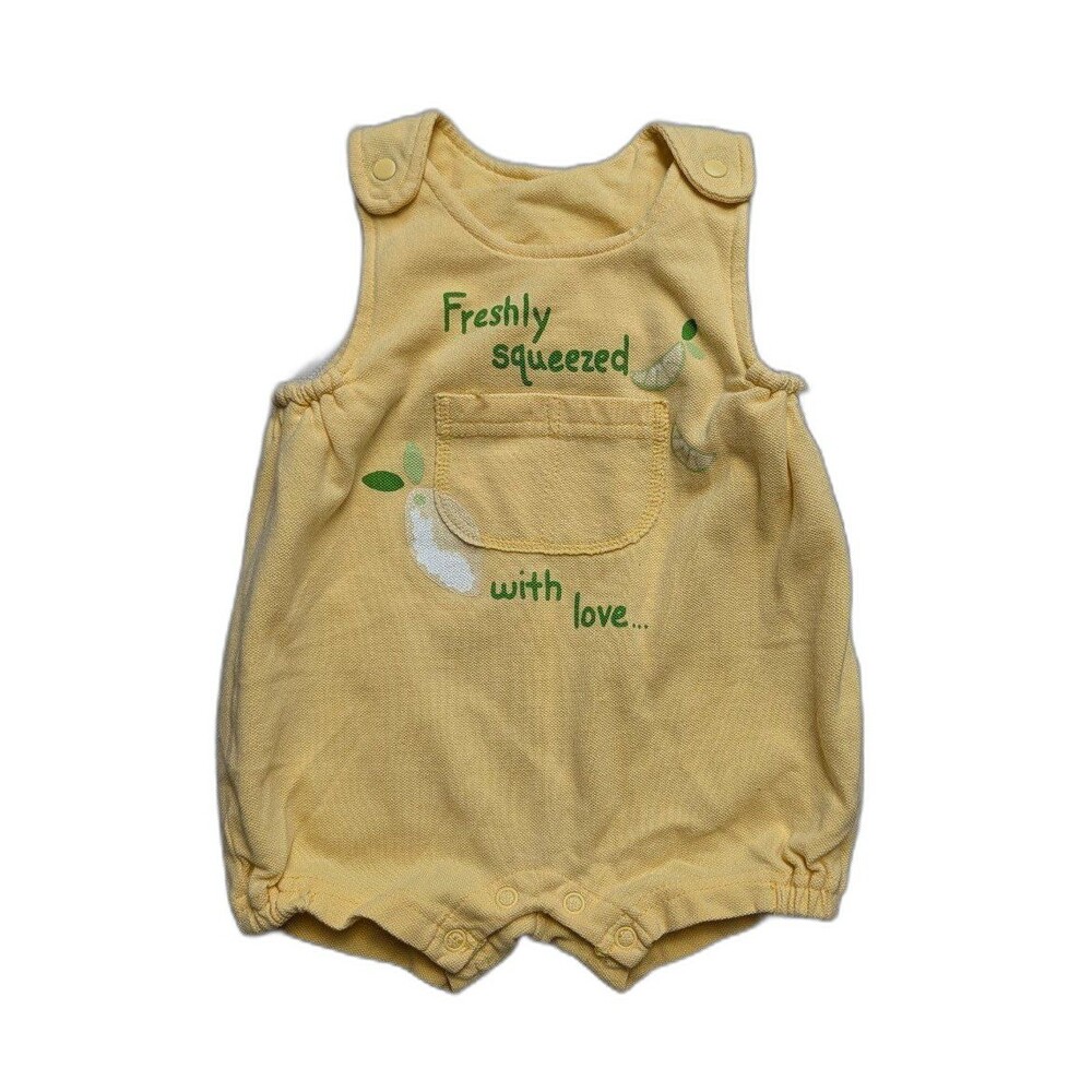 Vintage Cherokee Baby Bubble Romper "Freshly Squeezed With Love" Yellow Size 3m